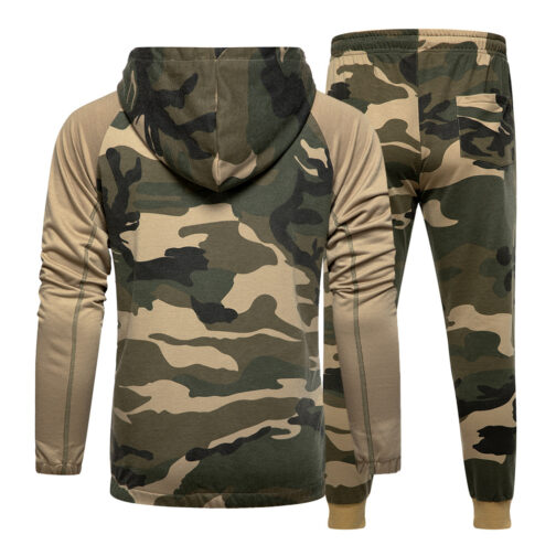 Hoodies Camouflage Pullover Sweatshirt Two Piece Set
